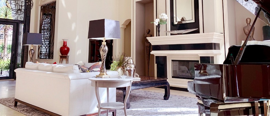 eclectic modern mix blended living room design