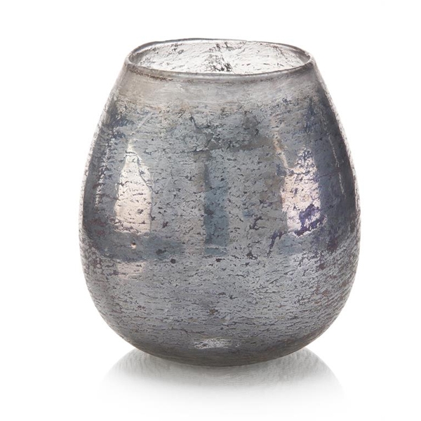 Ling Blue And Silver Round Vase, Silver Round Vase