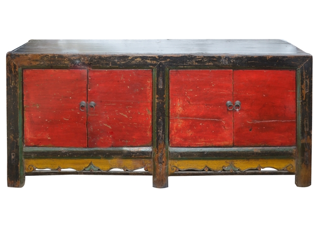 Mongolian Painted Chest From Gansu - 19thC Mongolian Painted Chest From Gansu - 19thC