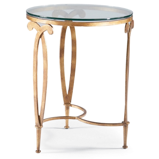 Round Glass Top Accent Table, Accent Round Table